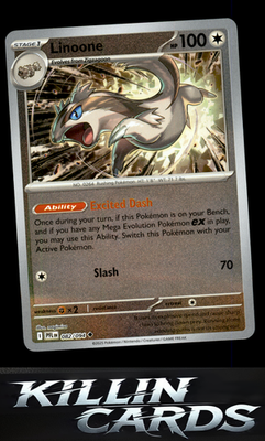Reverse Holofoil Linoone 082/094 Pokemon Uncommon ME02: Phantasmal Flames Card N
