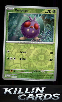 Reverse Holofoil Venonat 048/165 Pokemon Common SV: Scarlet & Violet 151 Card NM