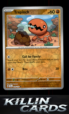 Reverse Holofoil Trapinch 104/191 Pokemon Common SV08: Surging Sparks Card LP