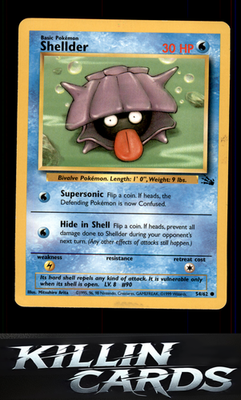 Shellder 54/62 Pokemon Common Fossil Card LP