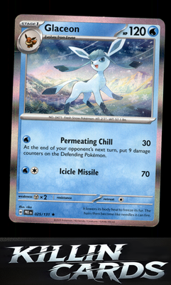 Glaceon 025/131 Pokemon Rare SV: Prismatic Evolutions Card NM