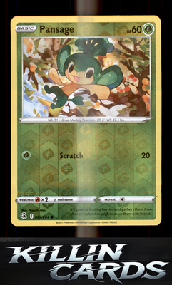Reverse Holofoil Pansage 007/264 Pokemon Common SWSH08: Fusion Strike Card NM