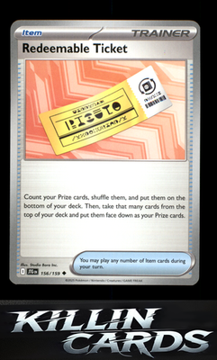 Redeemable Ticket 156/159 Pokemon Uncommon SV09: Journey Together Card NM