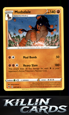 Mudsdale 097/185 Pokemon Rare SWSH04: Vivid Voltage Card LP