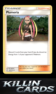 Plumeria 120/147 Pokemon Uncommon SM - Burning Shadows Card NM