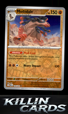 Reverse Holofoil Mudsdale 108/182 Pokemon Uncommon SV10: Destined Rivals Card NM