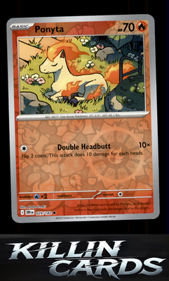 Reverse Holofoil Ponyta 029/182 Pokemon Common SV10: Destined Rivals Card NM