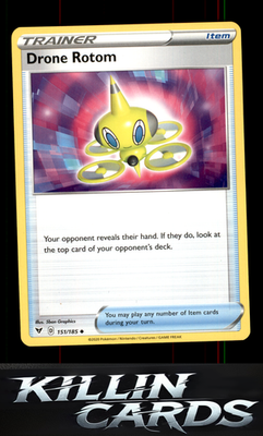 Drone Rotom 151/185 Pokemon Uncommon SWSH04: Vivid Voltage Card NM