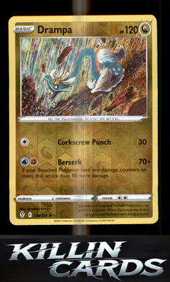 Reverse Holofoil Drampa 119/203 Pokemon Rare SWSH07: Evolving Skies Card NM