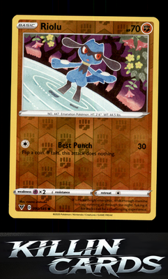 Reverse Holofoil Riolu 090/185 Pokemon Common SWSH04: Vivid Voltage Card NM