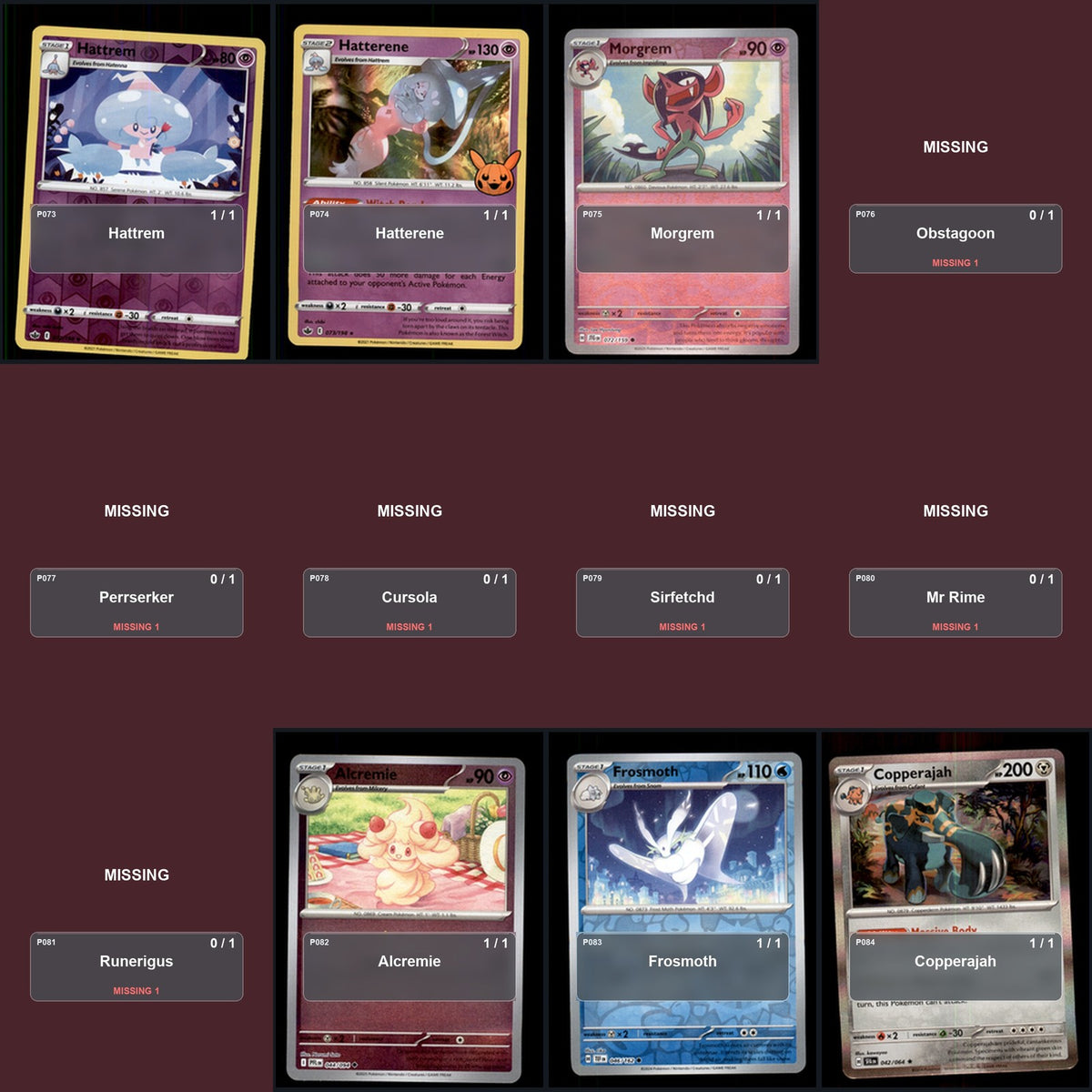 Pokemon TCG Generation 8 Galar Pokemon Pokedex Set 86 Cards Collection