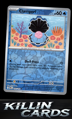 Reverse Holofoil Clamperl - 054/182 054/182 Pokemon Common SV10: Destined Rivals