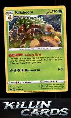 Rillaboom (014) 014/202 Pokemon Holo Rare SWSH01: Sword & Shield Base Set Card N