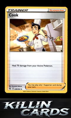 Cook 228/264 Pokemon Uncommon SWSH08: Fusion Strike Card NM