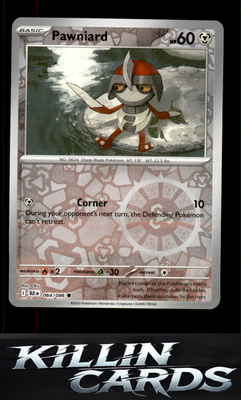 Reverse Holofoil Pawniard 064/086 Pokemon Common SV: Black Bolt Card NM