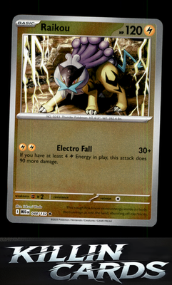 Reverse Holofoil Raikou 048/132 Pokemon Rare ME01: Mega Evolution Card NM