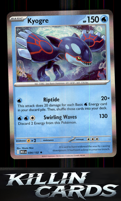 Kyogre 034/132 Pokemon Rare ME01: Mega Evolution Card