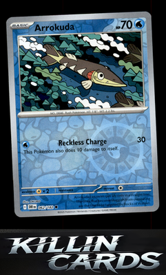 Reverse Holofoil Arrokuda 062/182 Pokemon Common SV10: Destined Rivals Card NM