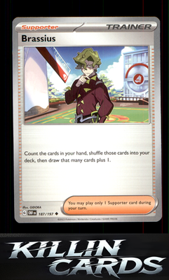 Brassius 187/197 Pokemon Uncommon SV03: Obsidian Flames Card NM