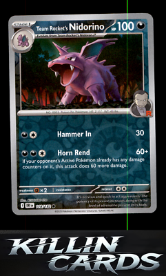 Reverse Holofoil Team Rocket's Nidorino 118/182 Common SV10: Destined Rivals NM