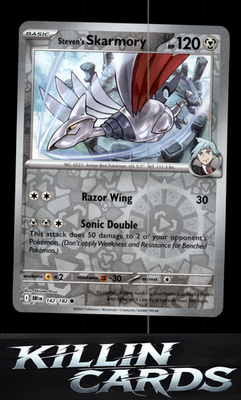 Reverse Holofoil Steven's Skarmory 142/182 Pokemon Common SV10: Destined Rivals