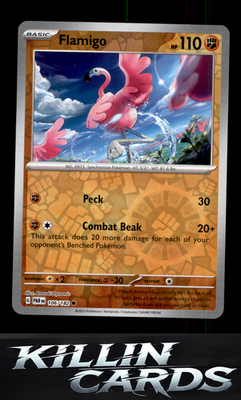 Reverse Holofoil Flamigo 106/182 Pokemon Common SV04: Paradox Rift Card NM