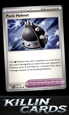 Punk Helmet 092/094 Pokemon Uncommon ME02: Phantasmal Flames Card NM