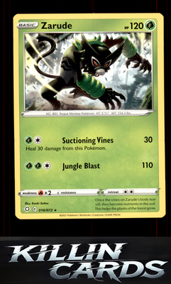 Zarude 016/072 Pokemon Rare Shining Fates Card NM