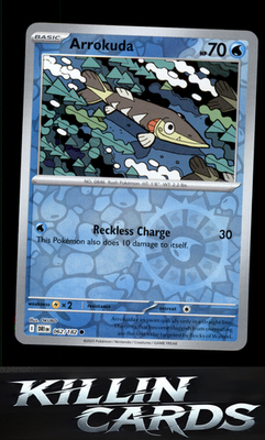 Reverse Holofoil Arrokuda 062/182 Pokemon Common SV10: Destined Rivals Card NM
