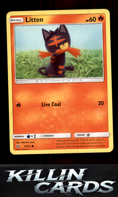 Litten 15/73 Pokemon Common Shining Legends Card LP