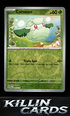 Reverse Holofoil Cottonee 007/131 Pokemon Common SV: Prismatic Evolutions Card N