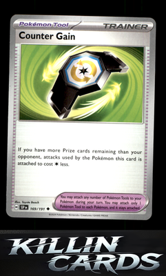 Counter Gain 169/191 Pokemon Uncommon SV08: Surging Sparks Card NM