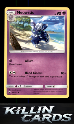 Meowstic 60/147 Pokemon Rare SM - Burning Shadows Card NM