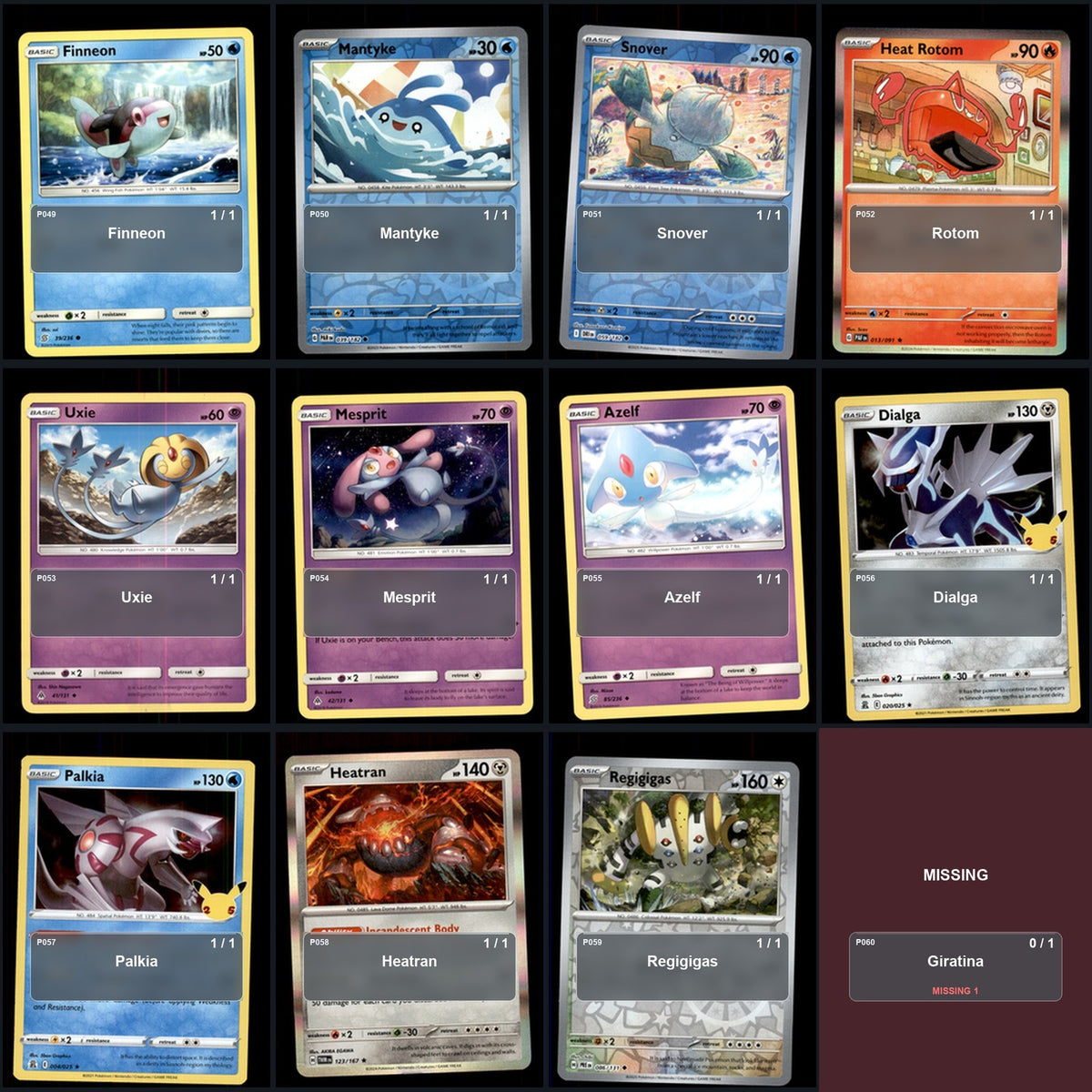 Pokemon TCG Generation 4 Sinnoh Pokemon Pokedex Set 105 Cards Collection