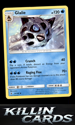 Glalie 32/145 Pokemon Uncommon SM - Guardians Rising Card LP