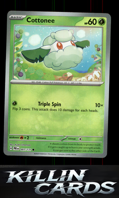Cottonee (Poke Ball Pattern) 007/131 Pokemon Common SV: Prismatic Evolutions Car