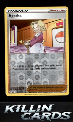 Reverse Holofoil Agatha 129/198 Pokemon Uncommon SWSH06: Chilling Reign Card NM