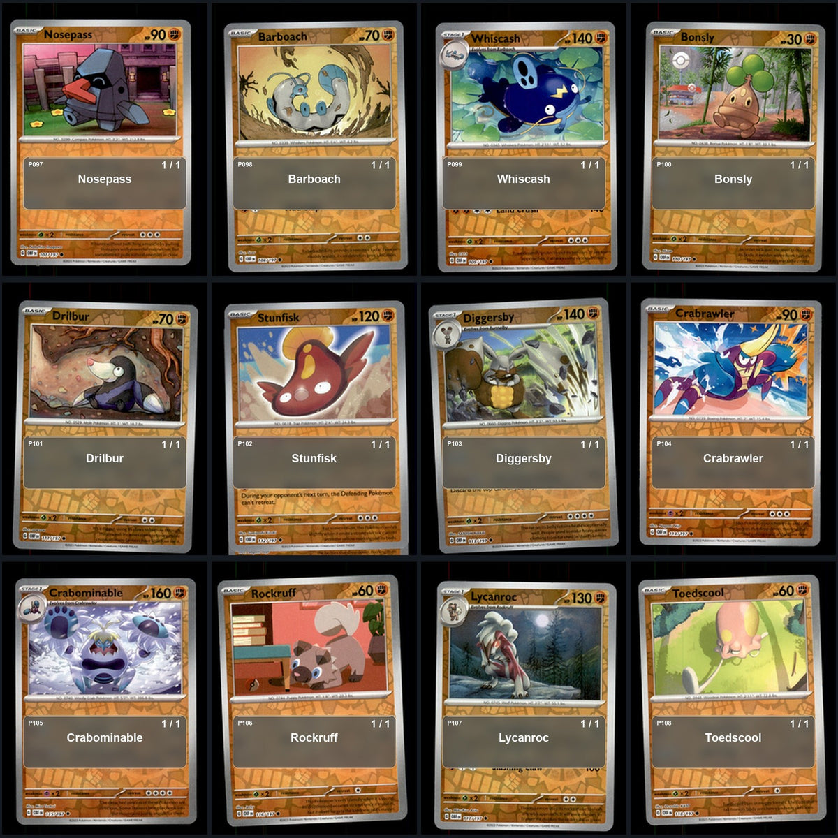 Pokemon TCG SV03: Obsidian Flames Reverse Holo Master Set 163 Reverse Holo Card