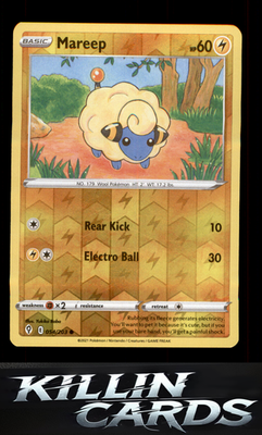 Reverse Holofoil Mareep 054/203 Pokemon Common SWSH07: Evolving Skies Card NM