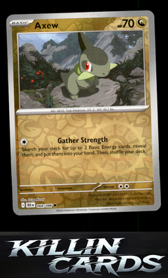 Reverse Holofoil Axew 068/086 Pokemon Common SV: Black Bolt Card NM