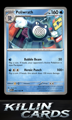 Poliwrath 062/165 Pokemon Uncommon SV: Scarlet & Violet 151 Card NM
