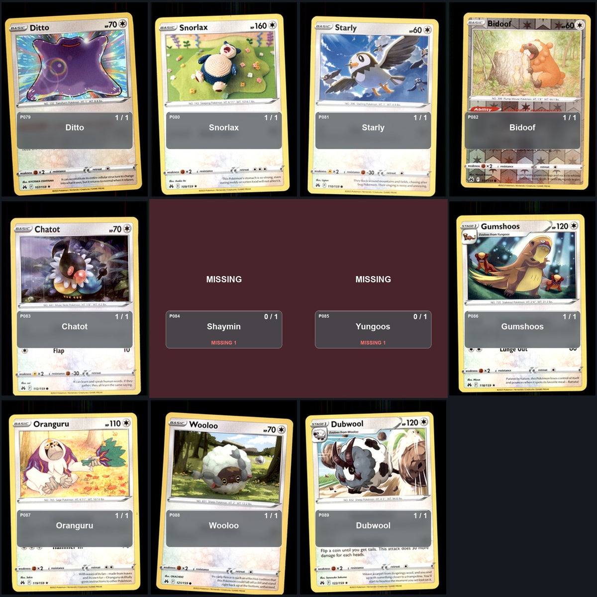 Pokemon TCG SWSH: Crown Zenith C/UC/R Standard Set 90 Cards