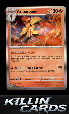 Armarouge - 015/091 015/091 Pokemon Rare SV: Paldean Fates Card NM