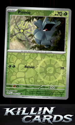 Reverse Holofoil Pineco 004/193 Pokemon Common SV02: Paldea Evolved Card NM