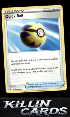 Quick Ball 179/202 Pokemon Uncommon SWSH01: Sword & Shield Base Set Card NM