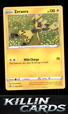 Zeraora 052/159 Pokemon Rare SWSH: Crown Zenith Card NM