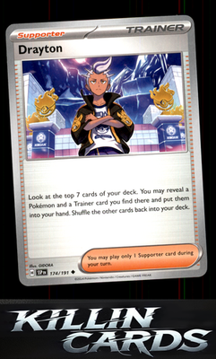 Drayton - 174/191 174/191 Pokemon Uncommon SV08: Surging Sparks Card NM