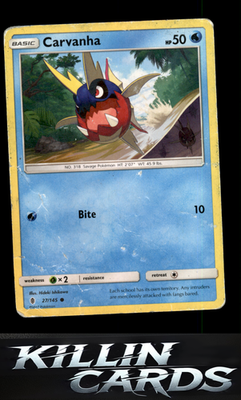 Carvanha 27/145 Pokemon Common SM - Guardians Rising Card DM