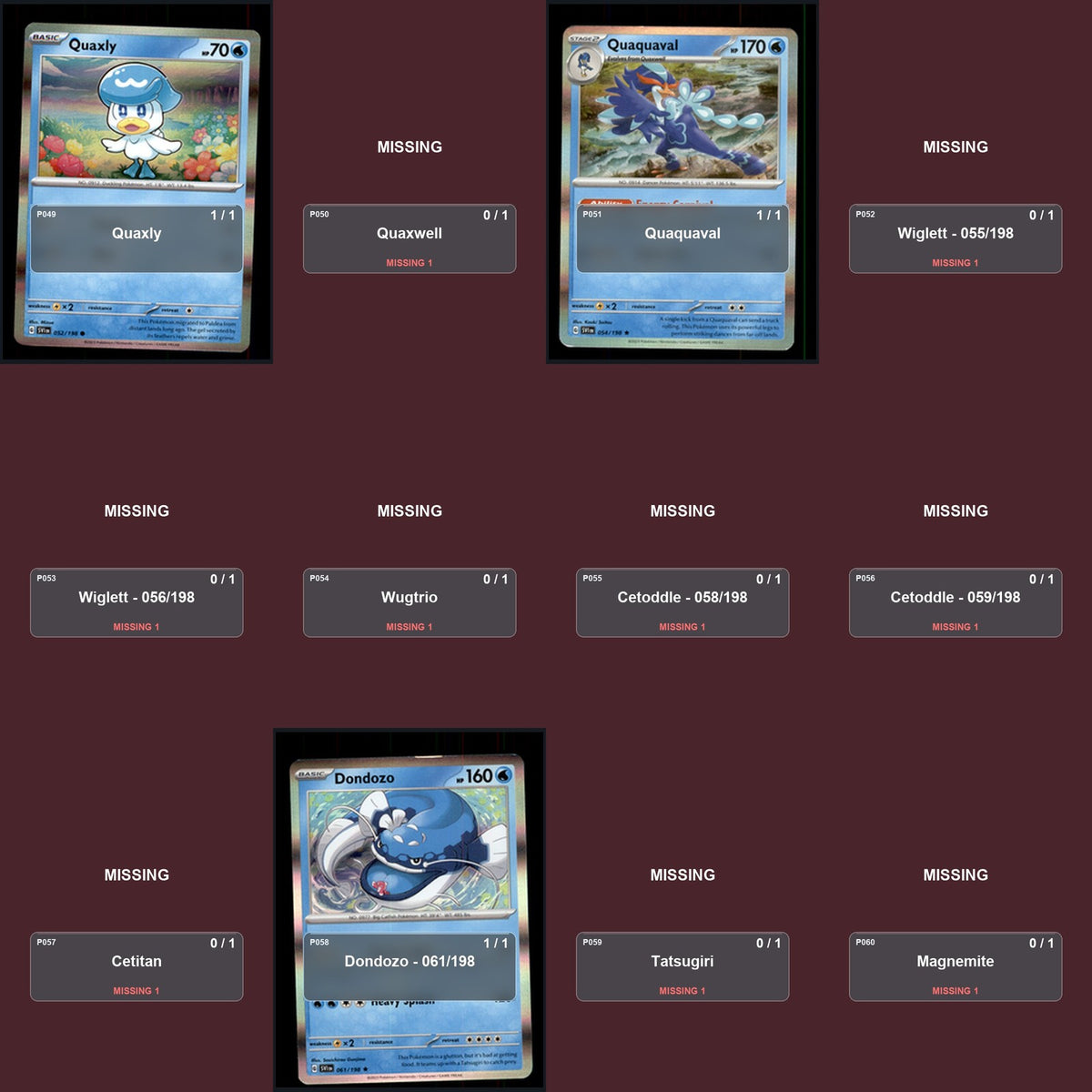 Pokemon TCG SV01: Scarlet & Violet Base Set C/UC/R Standard Set 60 Cards