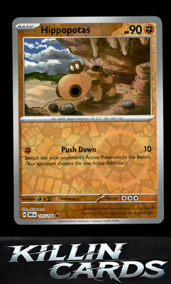 Reverse Holofoil Hippopotas 105/182 Pokemon Common SV10: Destined Rivals Card NM